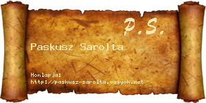 Paskusz Sarolta névjegykártya